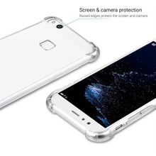 Charger l'image dans la galerie, Moozy Shock Proof Silicone Case for Huawei P10 Lite - Transparent Crystal Clear Phone Case Soft TPU Cover