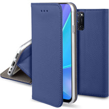 Ladda upp bild till gallerivisning, Moozy Case Flip Cover for Oppo A72, Oppo A52 and Oppo A92, Dark Blue - Smart Magnetic Flip Case with Card Holder and Stand
