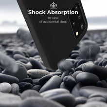 Załaduj obraz do przeglądarki galerii, Moozy Lifestyle. Silicone Case for Samsung S20 Plus, Black - Liquid Silicone Lightweight Cover with Matte Finish and Soft Microfiber Lining, Premium Silicone Case