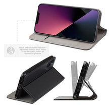 Lade das Bild in den Galerie-Viewer, Moozy Case Flip Cover for iPhone 13 Mini, Black - Smart Magnetic Flip Case Flip Folio Wallet Case with Card Holder and Stand, Credit Card Slots10,99