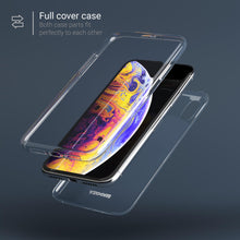 Carica l'immagine nel visualizzatore di Gallery, Moozy 360 Degree Case for iPhone X, iPhone XS - Full body Front and Back Slim Clear Transparent TPU Silicone Gel Cover