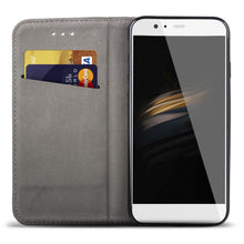 Ladda upp bild till gallerivisning, Moozy Case Flip Cover for Huawei P10, Black - Smart Magnetic Flip Case with Card Holder and Stand