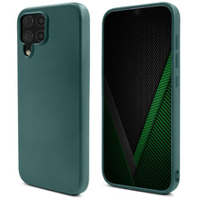 Load image into Gallery viewer, Moozy Lifestyle. Silicone Case for Samsung A22 4G, Dark Green - Liquid Silicone Lightweight Cover with Matte Finish and Soft Microfiber Lining, Premium Silicone Case