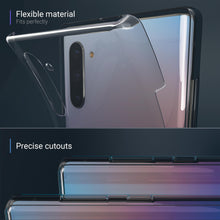 Carica l'immagine nel visualizzatore di Gallery, Moozy 360 Degree Case for Samsung Note 10 - Full body Front and Back Slim Clear Transparent TPU Silicone Gel Cover