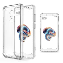 Ladda upp bild till gallerivisning, Moozy Shock Proof Silicone Case for Xiaomi Redmi 5 Plus - Transparent Crystal Clear Phone Case Soft TPU Cover