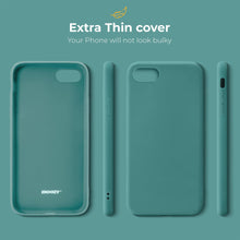 Afbeelding in Gallery-weergave laden, Moozy Minimalist Series Silicone Case for iPhone SE 2020, iPhone 8 and iPhone 7, Blue Grey - Matte Finish Slim Soft TPU Cover