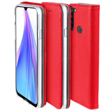 Afbeelding in Gallery-weergave laden, Moozy Case Flip Cover for Xiaomi Redmi Note 8T, Red - Smart Magnetic Flip Case with Card Holder and Stand