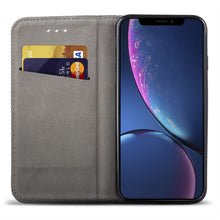 Ladda upp bild till gallerivisning, Moozy Case Flip Cover for iPhone XR, Black - Smart Magnetic Flip Case with Card Holder and Stand