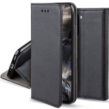 Charger l'image dans la galerie, Moozy Case Flip Cover for OnePlus Nord, Black - Smart Magnetic Flip Case with Card Holder and Stand
