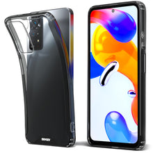 Afbeelding in Gallery-weergave laden, Moozy Xframe Shockproof Case for Xiaomi Redmi Note 11 and 11S - Black Rim Transparent Case, Double Colour Clear Hybrid Cover with Shock Absorbing TPU Rim