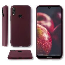 Load image into Gallery viewer, Moozy Minimalist Series Silicone Case for Huawei Y7 2019, Wine Red - Matte Finish Slim Soft TPU Cover