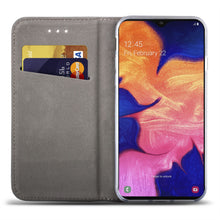 Załaduj obraz do przeglądarki galerii, Moozy Case Flip Cover for Samsung A10, Dark Blue - Smart Magnetic Flip Case with Card Holder and Stand
