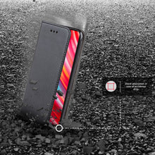 Carica l'immagine nel visualizzatore di Gallery, Moozy Case Flip Cover for Xiaomi Redmi Note 8 Pro, Black - Smart Magnetic Flip Case with Card Holder and Stand