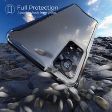 Afbeelding in Gallery-weergave laden, Moozy Xframe Shockproof Case for Xiaomi Redmi Note 11 and 11S - Black Rim Transparent Case, Double Colour Clear Hybrid Cover with Shock Absorbing TPU Rim