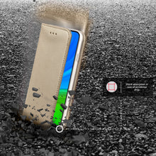 Afbeelding in Gallery-weergave laden, Moozy Case Flip Cover for Huawei P Smart 2020, Gold - Smart Magnetic Flip Case with Card Holder and Stand