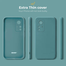 Ladda upp bild till gallerivisning, Moozy Minimalist Series Silicone Case for Xiaomi 12 Pro, Blue Grey - Matte Finish Lightweight Mobile Phone Case Slim Soft Protective TPU Cover with Matte Surface