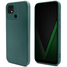 Load image into Gallery viewer, Moozy Lifestyle. Silicone Case for Xiaomi Redmi 10C, Dark Green - Liquid Silicone Lightweight Cover with Matte Finish and Soft Microfiber Lining, Premium Silicone Case