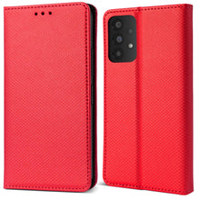 Cargar imagen en el visor de la galería, Moozy Case Flip Cover for Samsung A13 4G, Red - Smart Magnetic Flip Case Flip Folio Wallet Case with Card Holder and Stand, Credit Card Slots, Kickstand Function