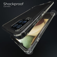 Charger l'image dans la galerie, Moozy Xframe Shockproof Case for Samsung A12 - Transparent Rim Case, Double Colour Clear Hybrid Cover with Shock Absorbing TPU Rim