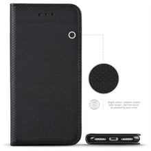 Ladda upp bild till gallerivisning, Moozy Case Flip Cover for iPhone XR, Black - Smart Magnetic Flip Case with Card Holder and Stand