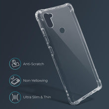 Ladda upp bild till gallerivisning, Moozy Shock Proof Silicone Case for Samsung A11 - Transparent Crystal Clear Phone Case Soft TPU Cover