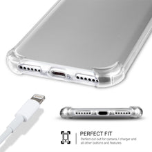 Lade das Bild in den Galerie-Viewer, Moozy Shock Proof Silicone Case for iPhone X, iPhone XS - Transparent Crystal Clear Phone Case Soft TPU Cover
