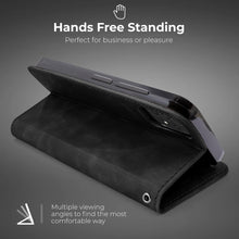 Ladda upp bild till gallerivisning, Moozy Marble Black Flip Case for Samsung A52s 5G and Samsung A52 - Flip Cover Magnetic Flip Folio Retro Wallet Case with Card Holder and Stand, Credit Card Slots, Kickstand Function