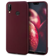 Załaduj obraz do przeglądarki galerii, Moozy Minimalist Series Silicone Case for Huawei P20 Lite, Wine Red - Matte Finish Slim Soft TPU Cover