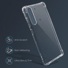 Ladda upp bild till gallerivisning, Moozy Shock Proof Silicone Case for Samsung A21 - Transparent Crystal Clear Phone Case Soft TPU Cover