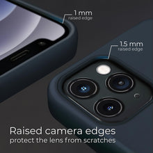 Charger l'image dans la galerie, Moozy Lifestyle. Silicone Case for iPhone 13 Pro, Midnight Blue - Liquid Silicone Lightweight Cover with Matte Finish