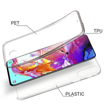 Carica l'immagine nel visualizzatore di Gallery, Moozy 360 Degree Case for Samsung A70 - Transparent Full body Slim Cover - Hard PC Back and Soft TPU Silicone Front