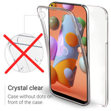 Carica l'immagine nel visualizzatore di Gallery, Moozy 360 Degree Case for Samsung A11 - Transparent Full body Slim Cover - Hard PC Back and Soft TPU Silicone Front