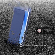 Ladda upp bild till gallerivisning, Moozy Case Flip Cover for Huawei P40 Lite, Dark Blue - Smart Magnetic Flip Case with Card Holder and Stand
