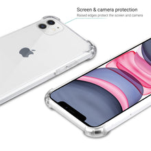 Załaduj obraz do przeglądarki galerii, Moozy Shock Proof Silicone Case for iPhone 11 - Transparent Crystal Clear Phone Case Soft TPU Cover