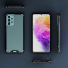 Ladda upp bild till gallerivisning, Moozy Xframe Shockproof Case for Samsung A33 5G - Black Rim Transparent Case, Double Colour Clear Hybrid Cover with Shock Absorbing TPU Rim