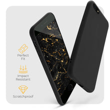Carica l'immagine nel visualizzatore di Gallery, Moozy Minimalist Series Silicone Case for iPhone SE 2020, iPhone 8 and iPhone 7, Black - Matte Finish Slim Soft TPU Cover