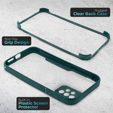 Ladda upp bild till gallerivisning, Moozy 360 Case for Xiaomi 11T and 11T Pro - Green Rim Transparent Case, Full Body Double-sided Protection, Cover with Built-in Screen Protector