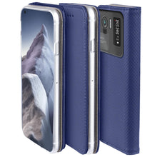 Load image into Gallery viewer, Moozy Case Flip Cover for Xiaomi Mi 11 Ultra, Dark Blue - Smart Magnetic Flip Case Flip Folio Wallet Case