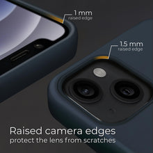 Load image into Gallery viewer, Moozy Lifestyle. Silicone Case for iPhone 13, Midnight Blue - Liquid Silicone Lightweight Cover with Matte Finish