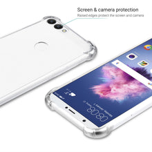 Ladda upp bild till gallerivisning, Moozy Shock Proof Silicone Case for Huawei P Smart - Transparent Crystal Clear Phone Case Soft TPU Cover