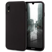 Ladda upp bild till gallerivisning, Moozy Minimalist Series Silicone Case for Huawei Y6 2019, Black - Matte Finish Slim Soft TPU Cover