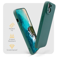 Load image into Gallery viewer, Moozy Minimalist Series Silicone Case for iPhone 14, Dark Green - Matte Finish Lightweight Mobile Phone Case Slim Soft Protective TPU Cover with Matte Surface
