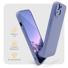 Charger l&#39;image dans la galerie, Moozy Minimalist Series Silicone Case for iPhone 14, Blue Grey - Matte Finish Lightweight Mobile Phone Case Slim Soft Protective TPU Cover with Matte Surface
