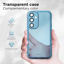 Załaduj obraz do przeglądarki galerii, Moozy LumiCase Phone Cover for samsung galaxy a55 5g, Transparent phone case for samsung galaxy a55 5g, case for galaxy a55 5g slim with Camera Lens Protector, Case for samsung a55, Blue
