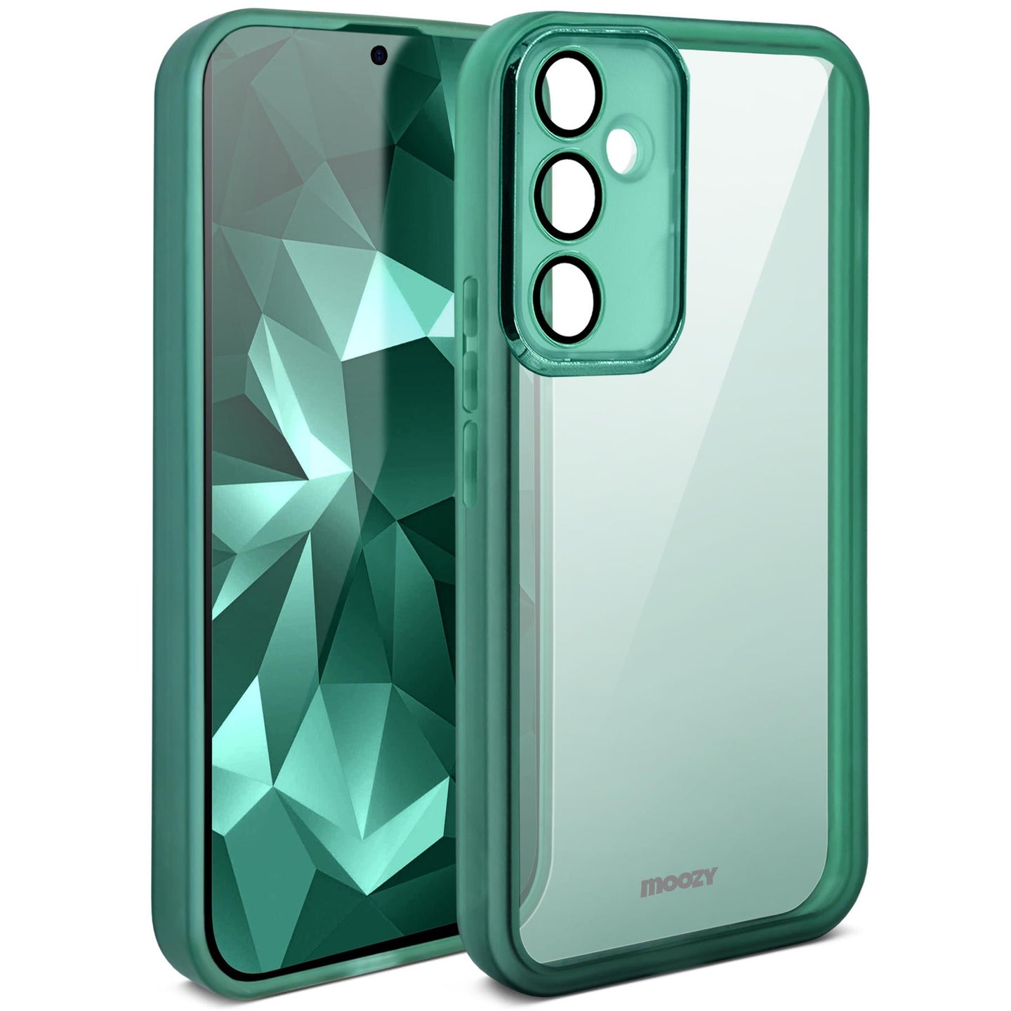 Moozy LumiCase Phone Case for samsung galaxy a54 5g, Transparent phone cover for samsung galaxy a54 5g, Soft TPU case for galaxy a54 5g with Camera Lens Protector, Case for samsung a54, Green