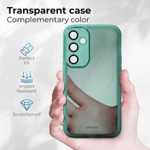 Lade das Bild in den Galerie-Viewer, Moozy LumiCase Phone Cover for samsung galaxy a55 5g, Transparent phone case for samsung galaxy a55 5g, case for galaxy a55 5g slim with Camera Lens Protector, Case for samsung a55, Green
