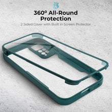 Cargar imagen en el visor de la galería, Moozy 360 Case for Xiaomi Redmi Note 11 Pro 5G/4G - Green Rim Transparent Case, Full Body Double-sided Protection, Cover with Built-in Screen Protector
