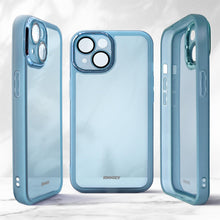 Charger l&#39;image dans la galerie, Moozy LumiCase phone case for iphone 13 / 14, 6.1-inch, Shockproof Bumper Cover for iphone 13 / 14, Anti-Scratch Clear Phone Case for iphone 13 / 14, Camera protection cover for iphone 13 / 14, Blue
