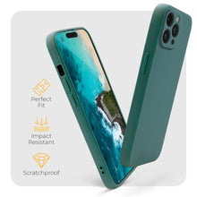 Charger l&#39;image dans la galerie, Moozy Minimalist Series Silicone Case for iPhone 14 Pro Max, Dark Green - Matte Finish Lightweight Mobile Phone Case Slim Soft Protective TPU Cover with Matte Surface
