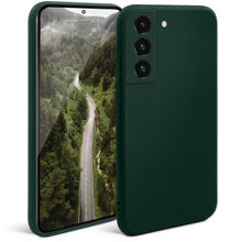 Lade das Bild in den Galerie-Viewer, Moozy Minimalist Series Silicone Case for Samsung S22, Dark Green - Matte Finish Lightweight Mobile Phone Case Slim Soft Protective TPU Cover with Matte Surface
